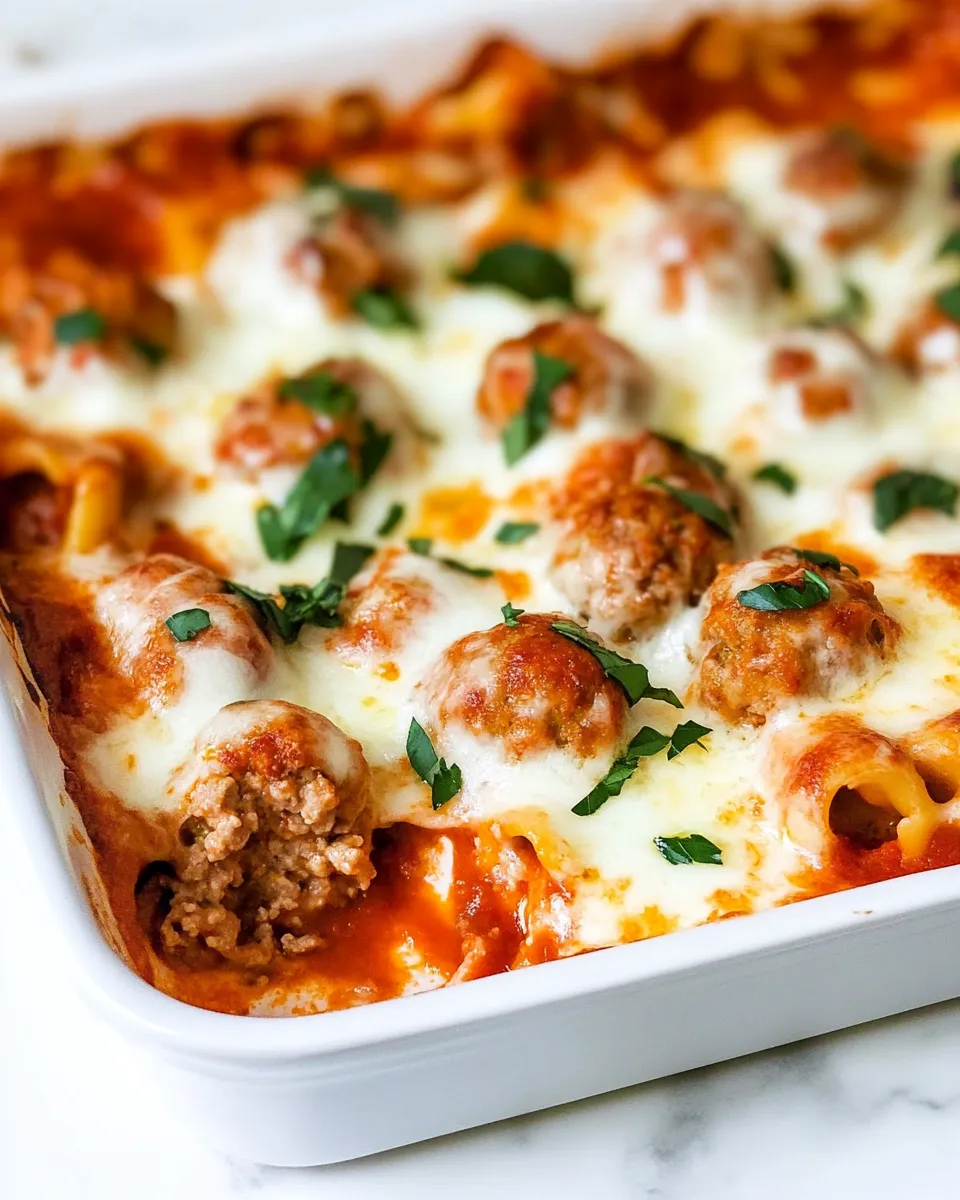 Easy One Pan Meatball Casserole recipe photo