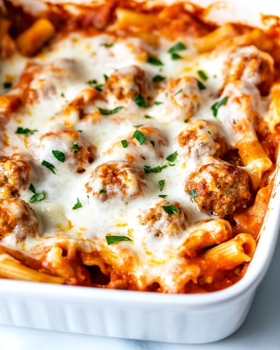 Delicious One Pan Meatball Casserole dish photo