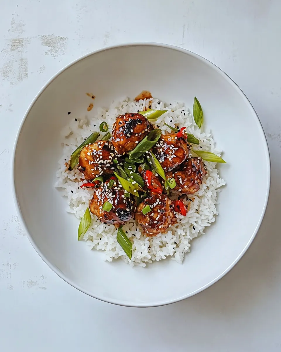 Easy One Pan Sesame Chicken. food shot