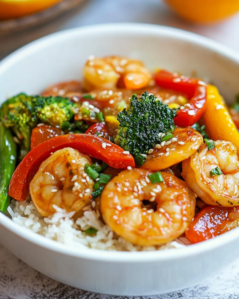 Delicious Orange Ginger Shrimp Stir Fry dish photo