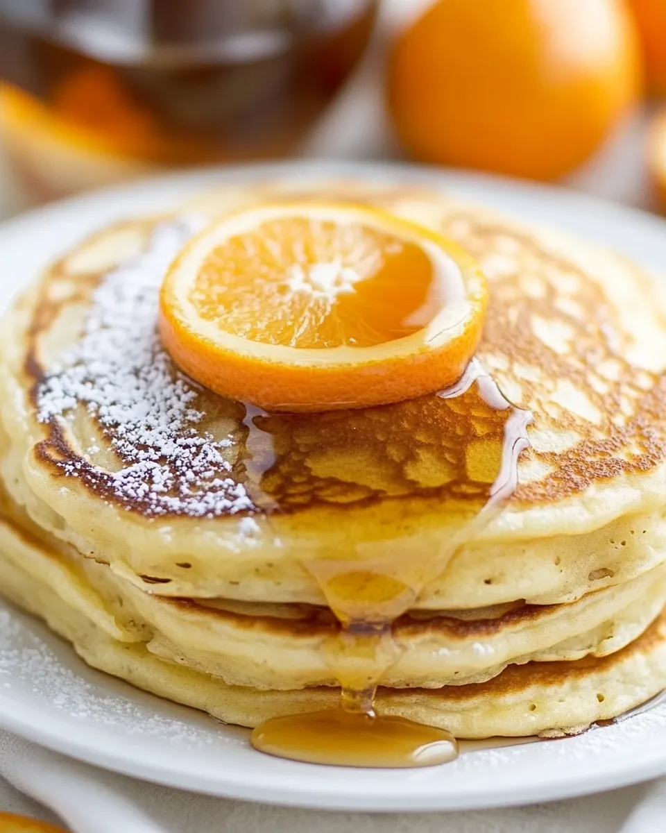 Healthy Orange Vanilla Pancakes with Vanilla Maple Syrup image