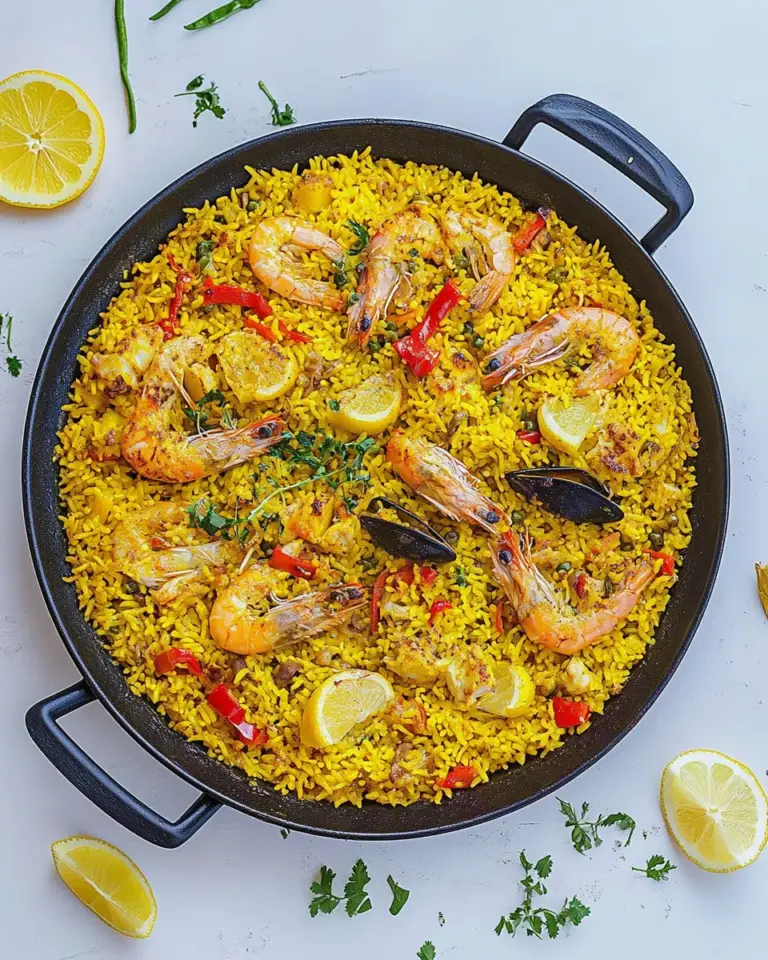 Homemade Paella Valenciana recipe photo