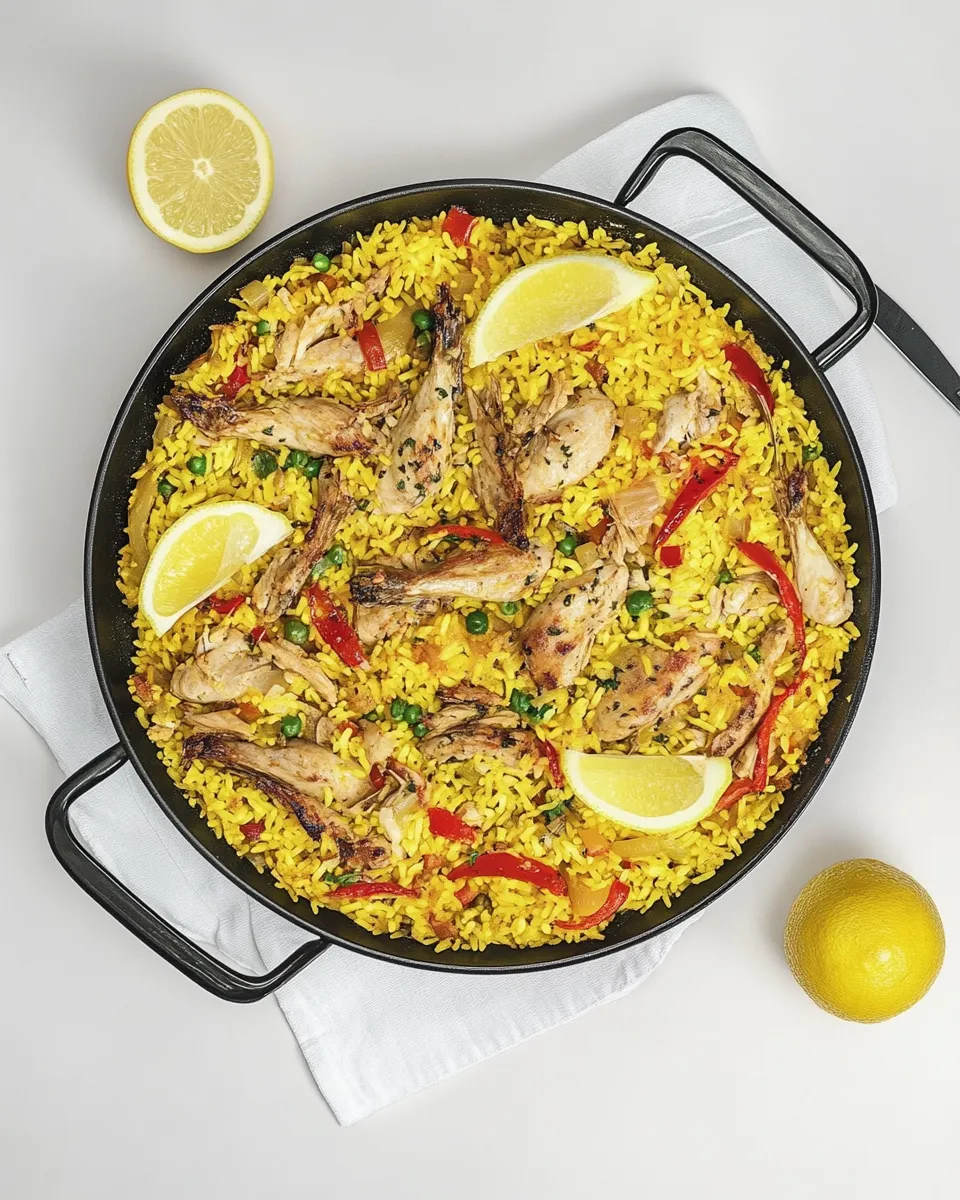 Easy Paella Valenciana food shot