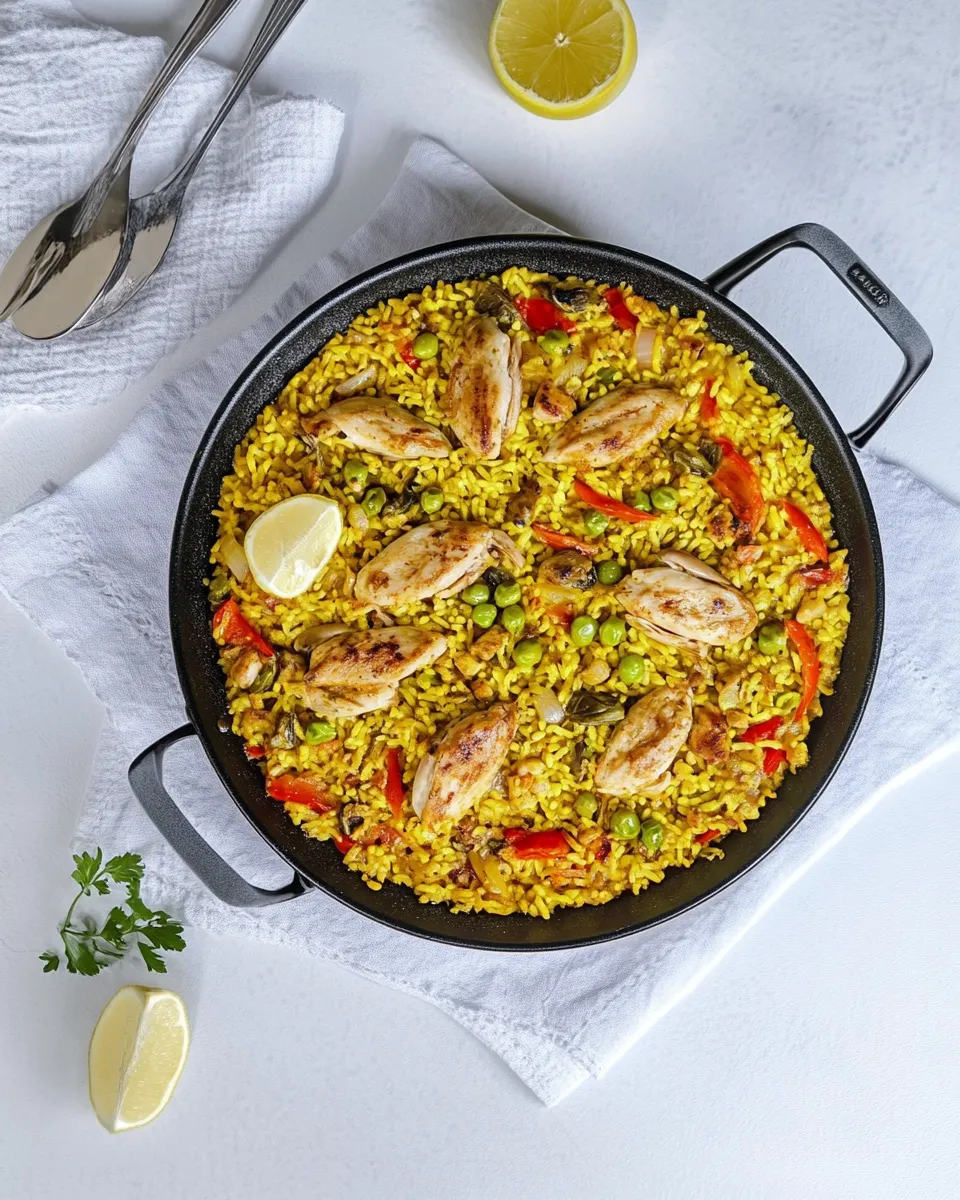 Delicious Paella Valenciana plate image
