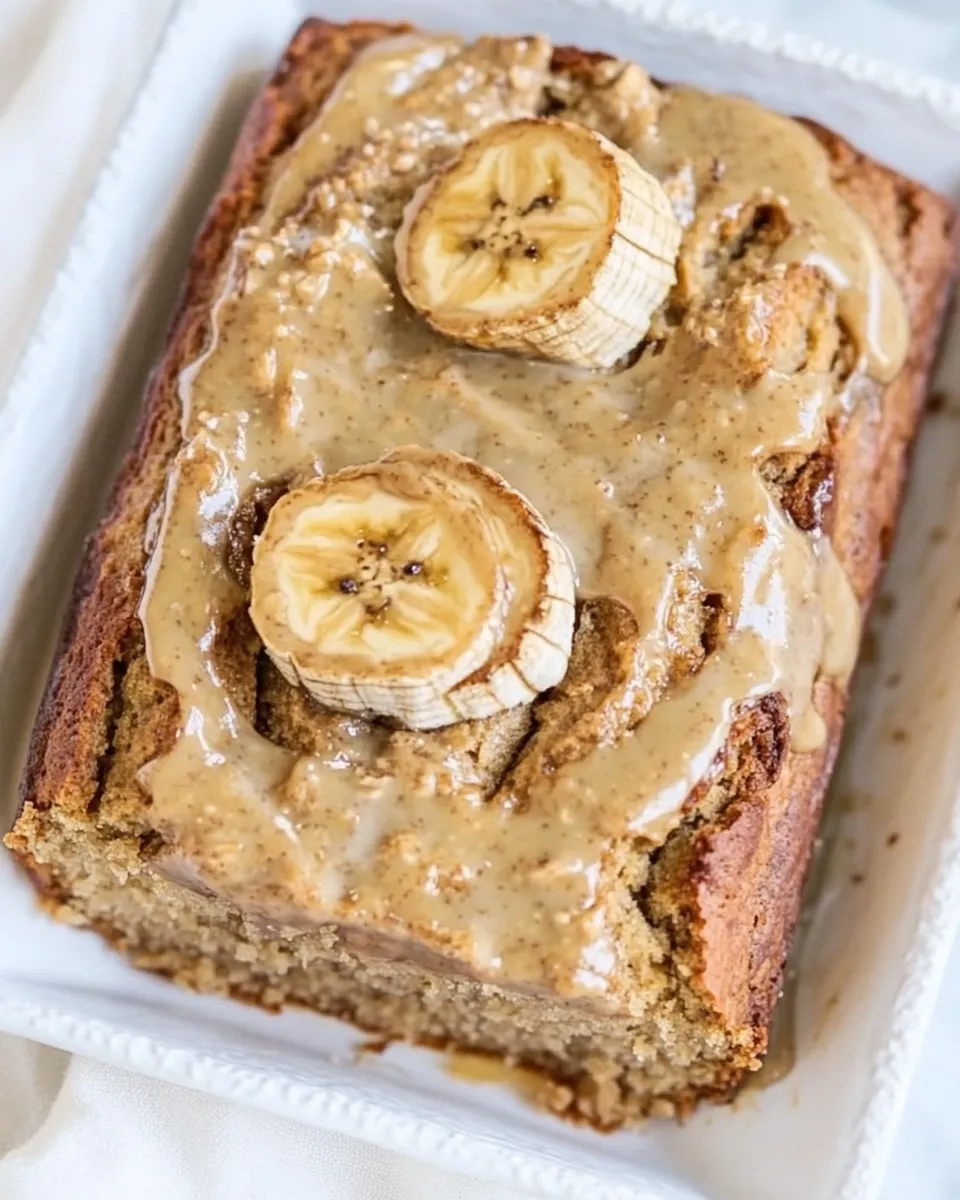 Healthy Paleo Banana Bread with Almond Butter Glaze recipe image