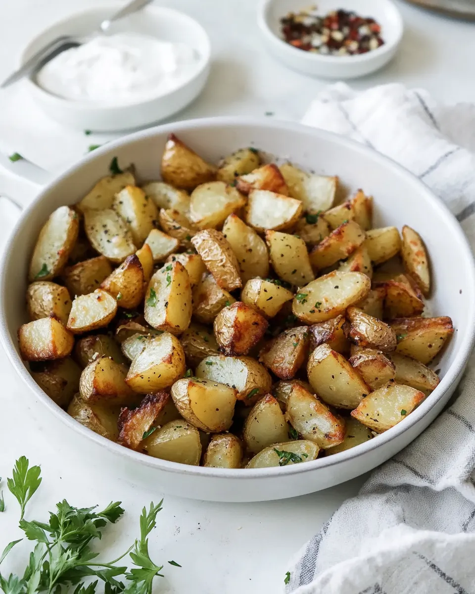 Delicious Pan Fried Potatoes food shot