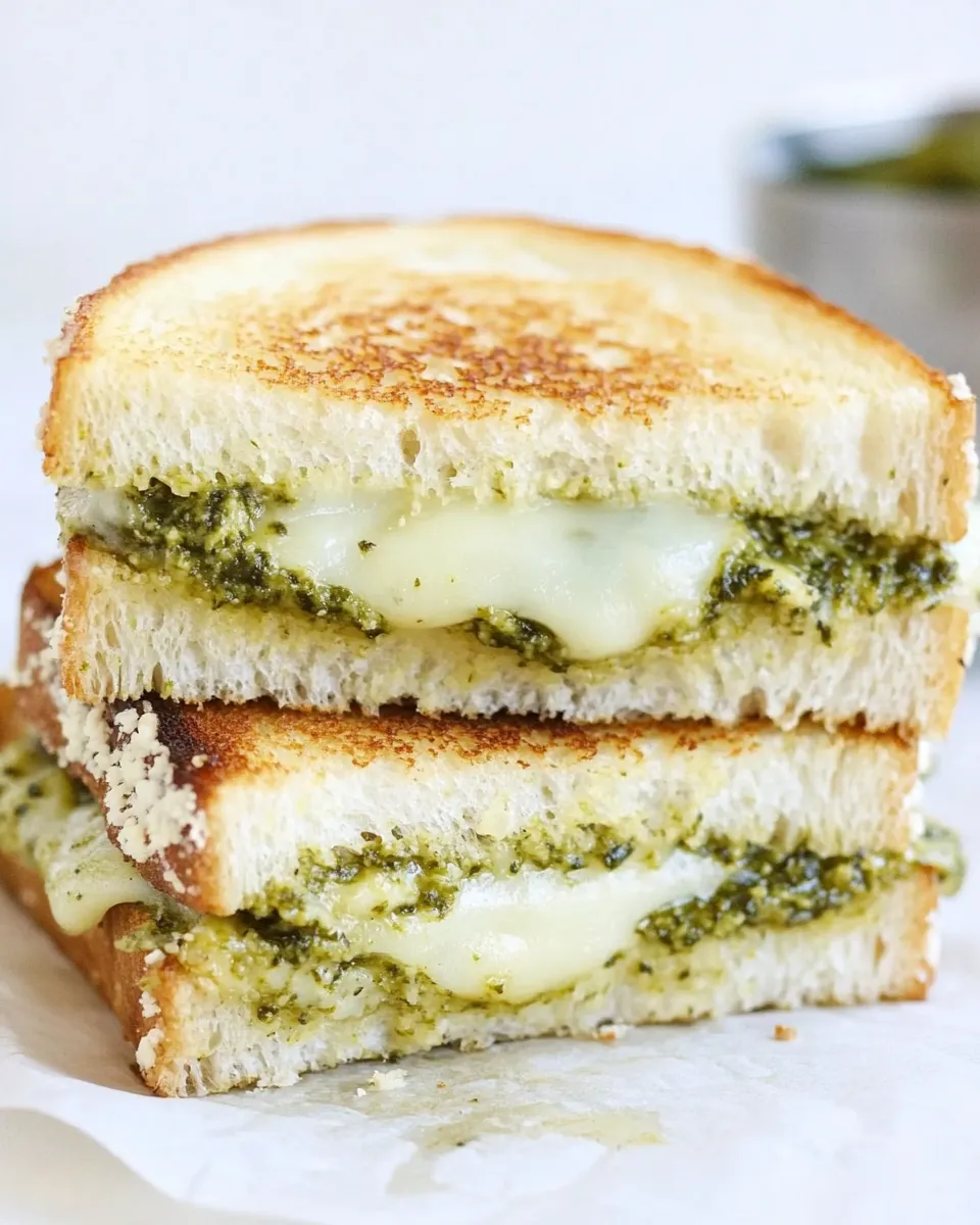Easy Parmesan Crusted Pesto Grilled Cheese Sandwich recipe photo
