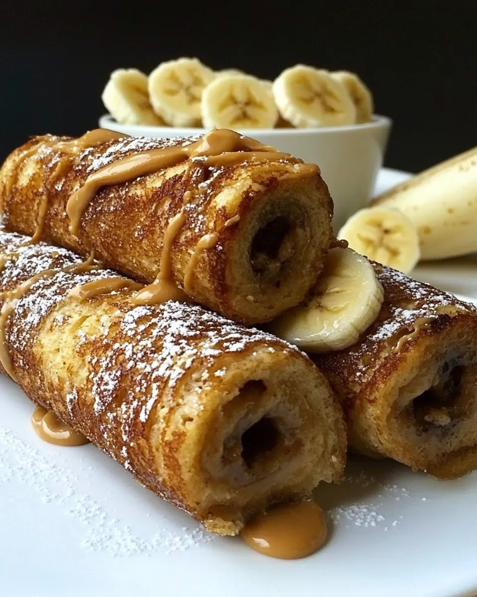 Delicious Peanut Butter Banana French Toast Roll Ups Recipe image