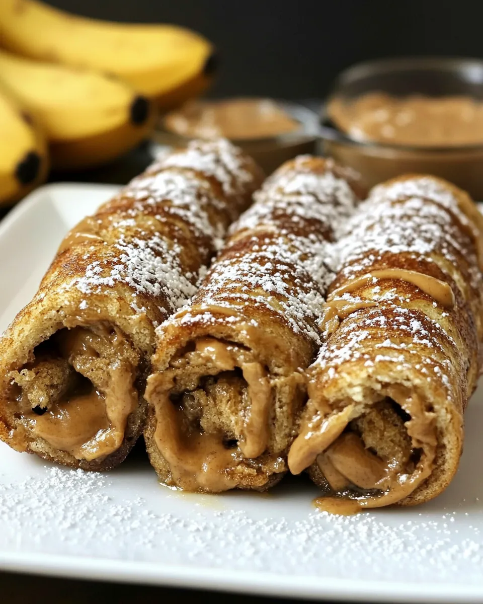 Homemade Peanut Butter Banana French Toast Roll Ups Recipe recipe photo