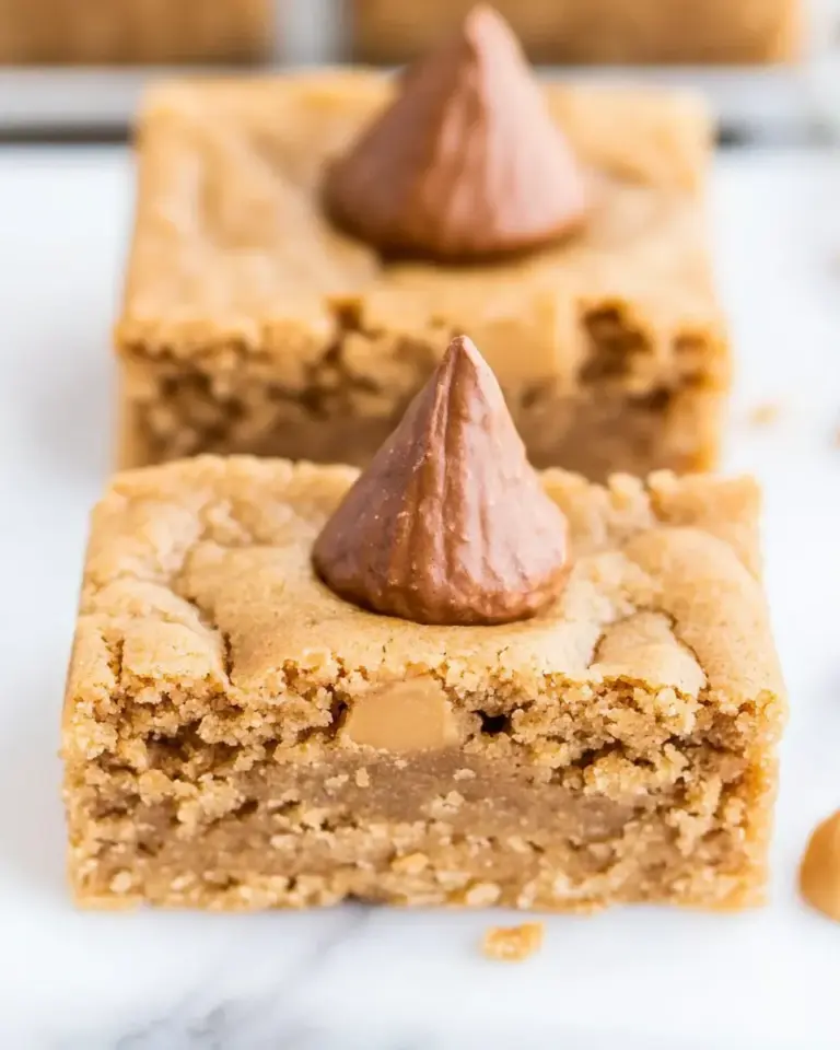 Homemade Peanut Butter Blossom Cookie Bars recipe photo