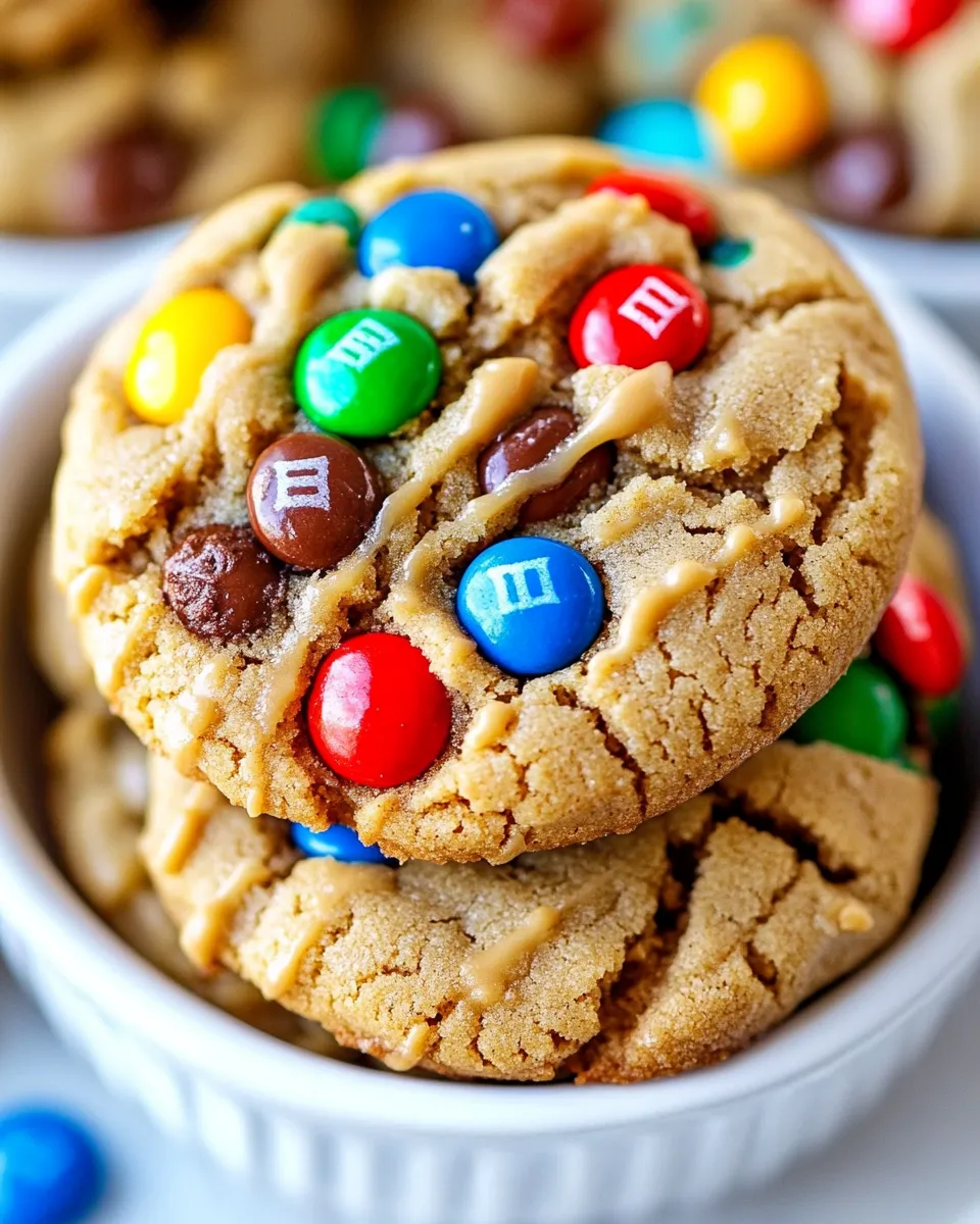 Easy Peanut Butter M&M Cookies recipe image