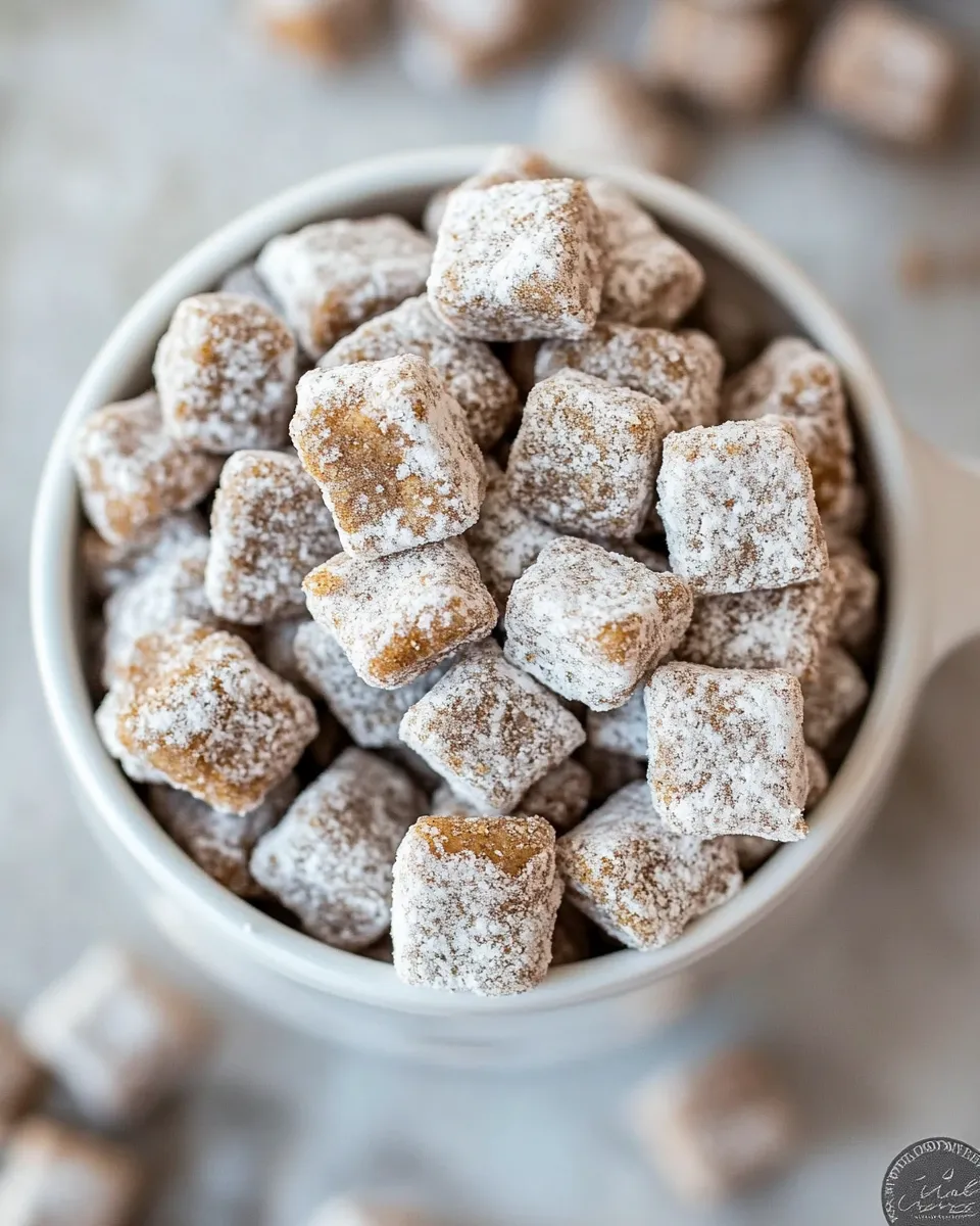 Easy Peanut Butter Snickerdoodle Muddy Buddies recipe photo