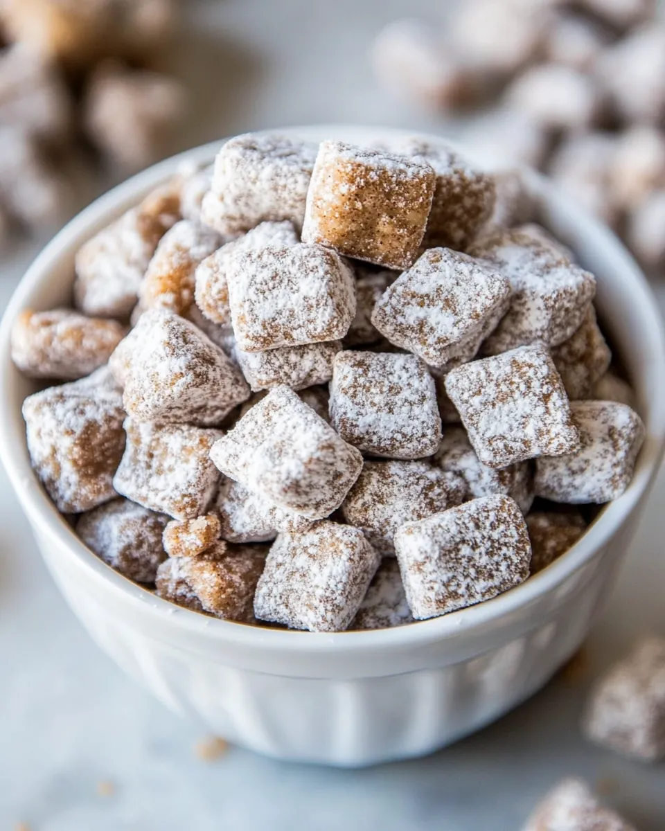 Delicious Peanut Butter Snickerdoodle Muddy Buddies dish photo
