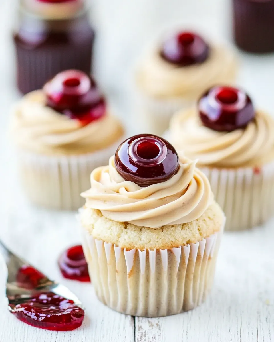 Homemade Peanut Butter and Jelly Cupcakes recipe photo