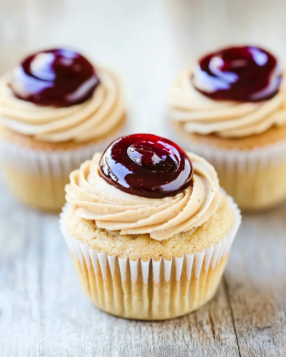Delicious Peanut Butter and Jelly Cupcakes picture