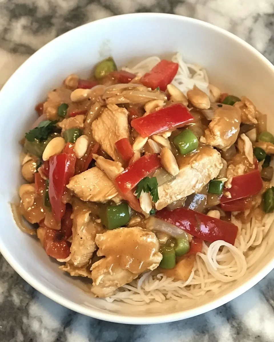 Easy Peanut Chicken Bowl food shot