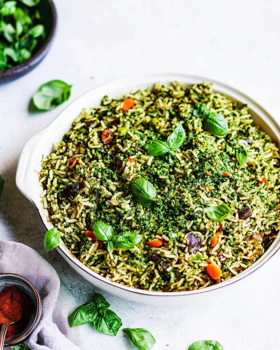 Delicious Pesto Rice plate image