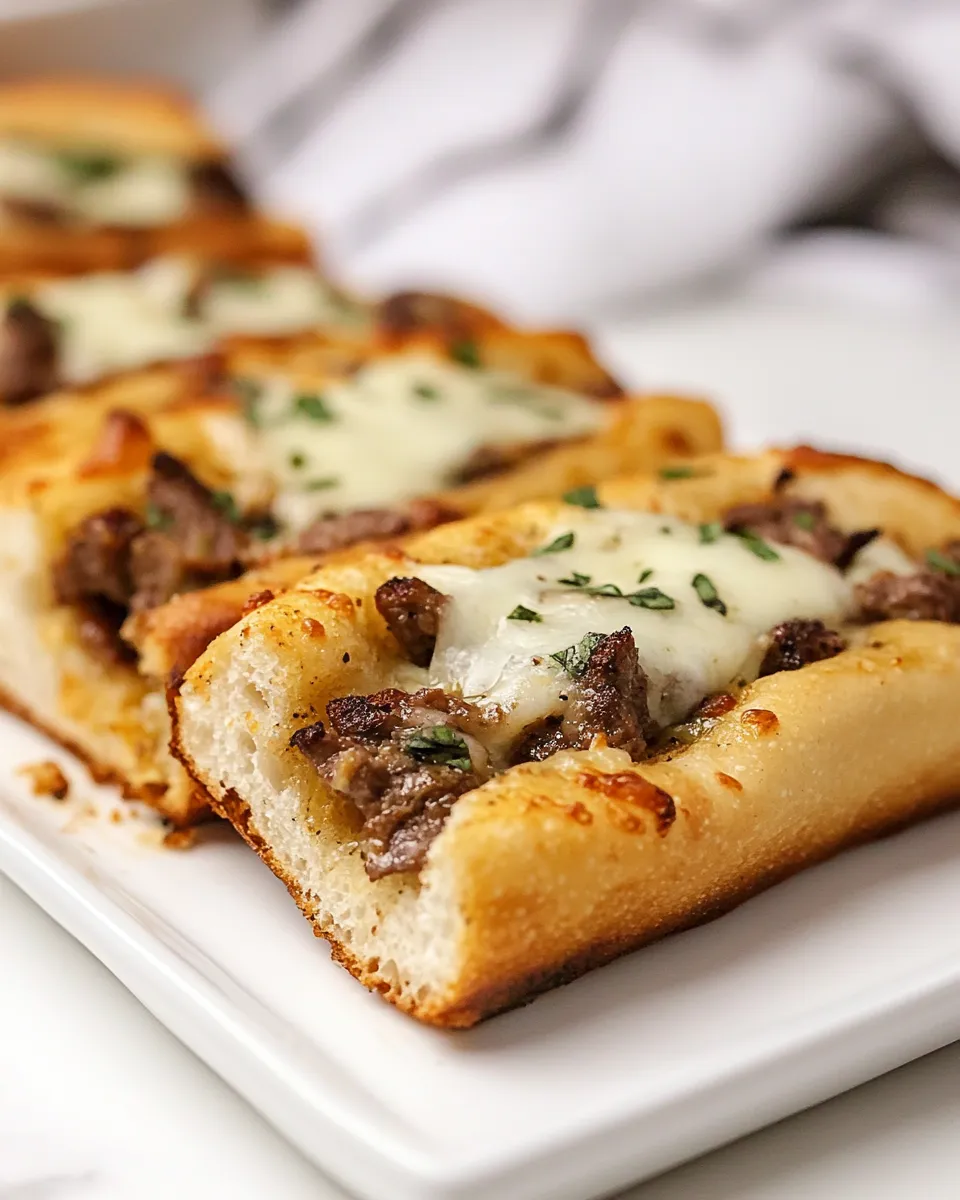 Classic Philly Cheese Steak Pizza Sticks dish photo