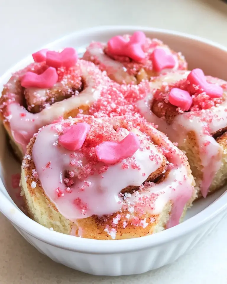 Delicious Pink Cinnamon Rolls food shot