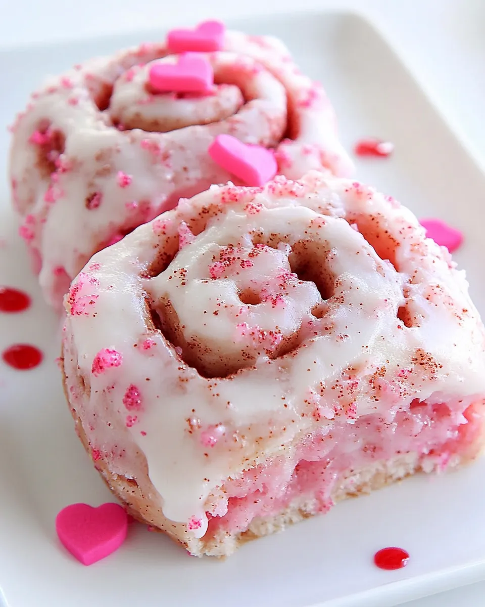 Tasty Pink Cinnamon Rolls plate image