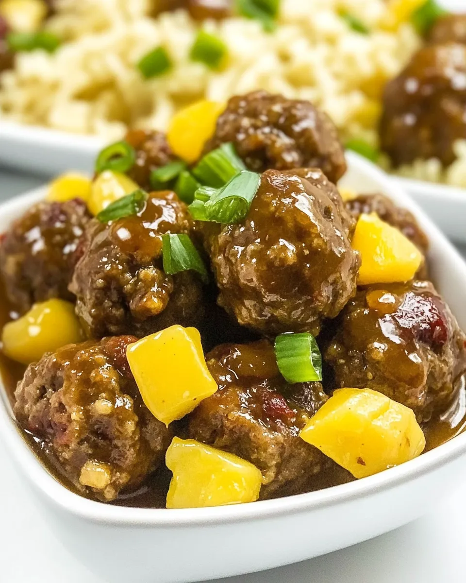 Delicious Polynesian Meatballs food shot