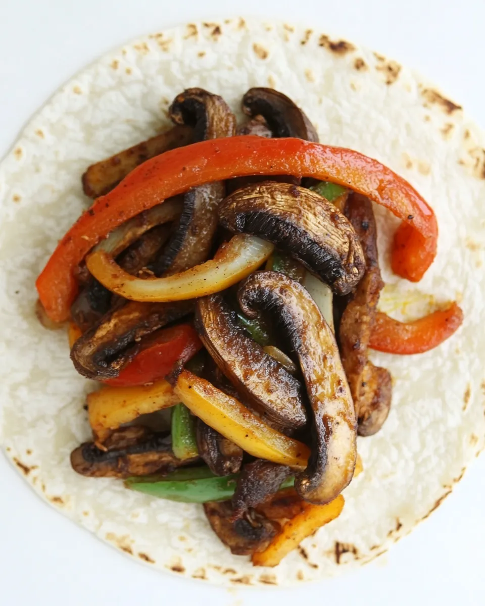 Delicious Portobello Mushroom Fajitas (Easy!) plate image
