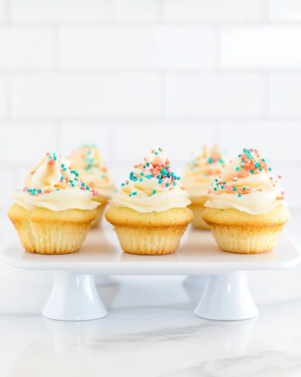 Easy Protein Cupcakes With Funfetti Icing recipe image