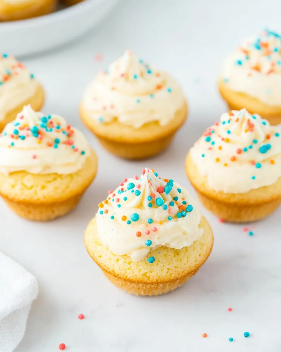 Homemade Protein Cupcakes With Funfetti Icing dish photo