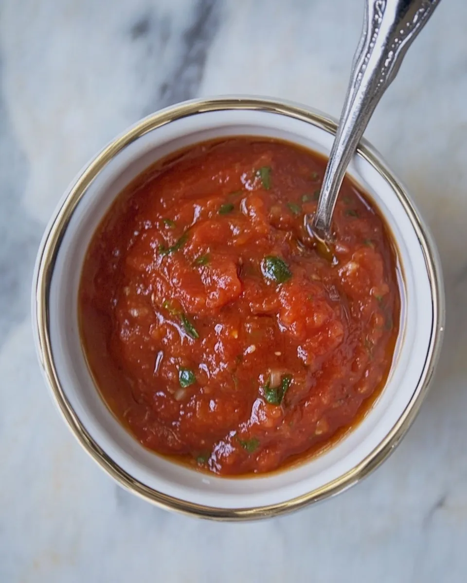 Easy Quick Homemade Marinara Sauce food shot