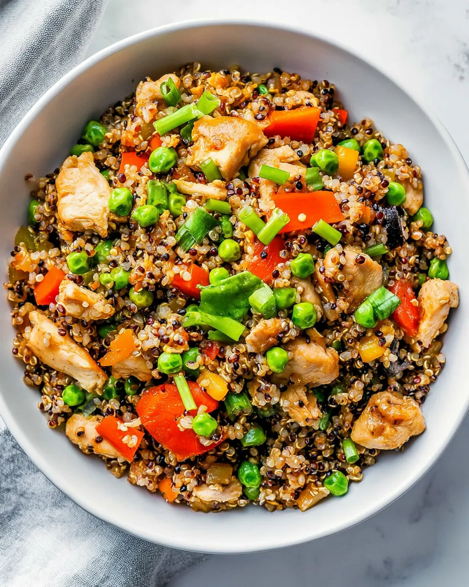 Easy Quinoa Fried Rice with Chicken and Vegetables recipe image
