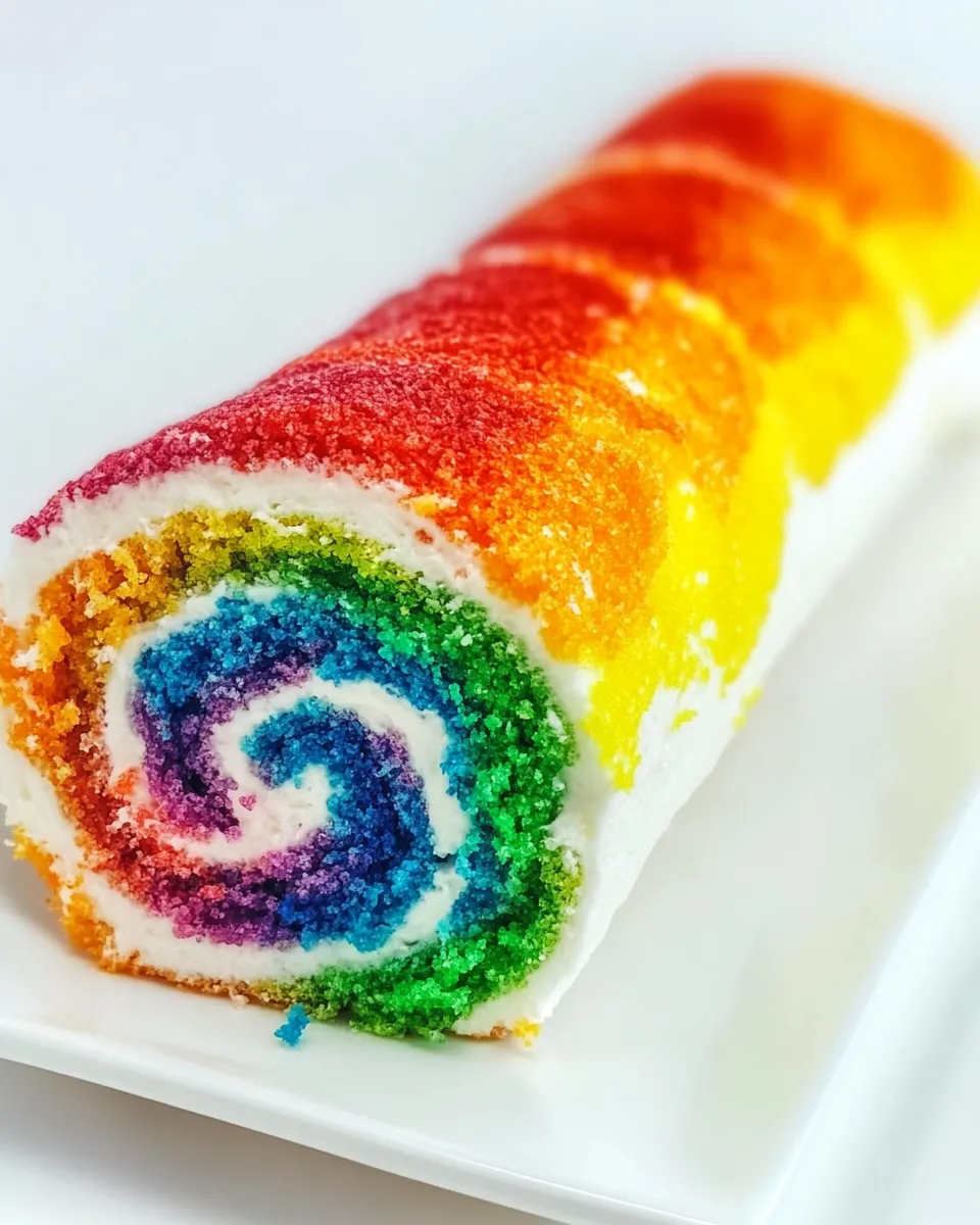 Homemade Rainbow Roll Cake photo