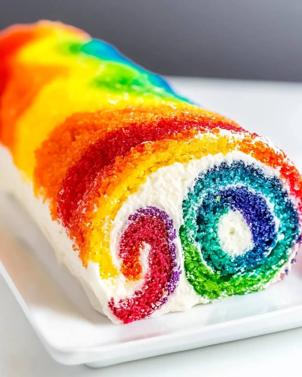 Classic Rainbow Roll Cake image
