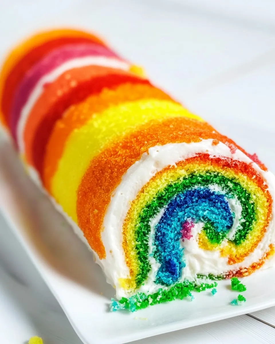 Easy Rainbow Roll Cake recipe photo