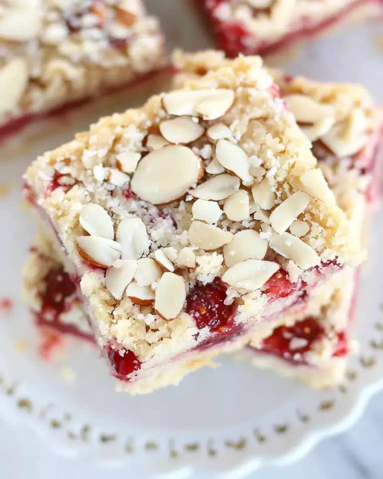 Homemade Raspberry Almond Shortbread Bars photo