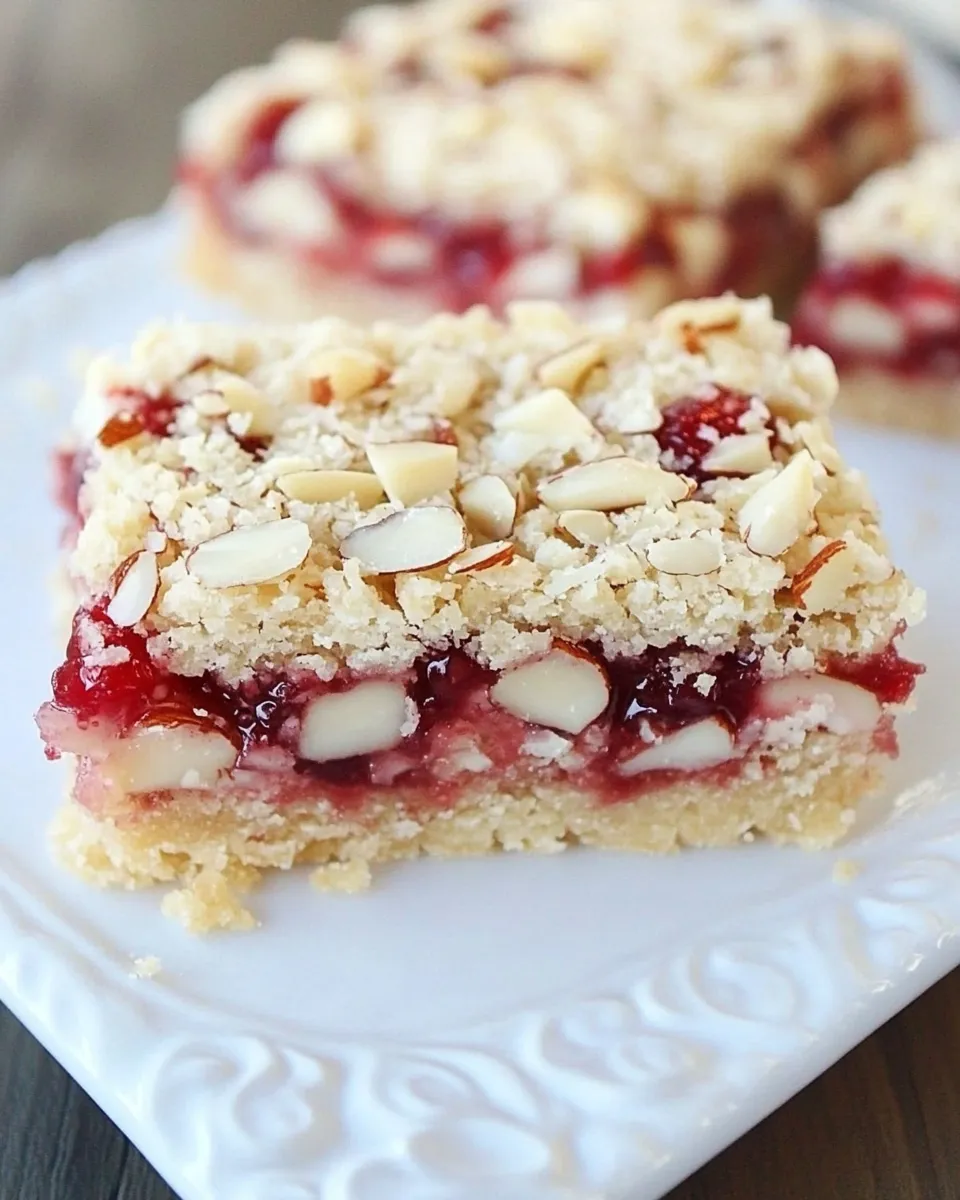 Easy Raspberry Almond Shortbread Bars recipe photo