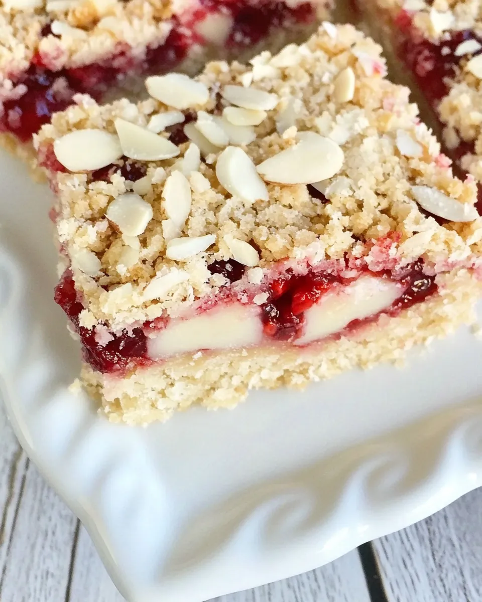 Delicious Raspberry Almond Shortbread Bars dish photo