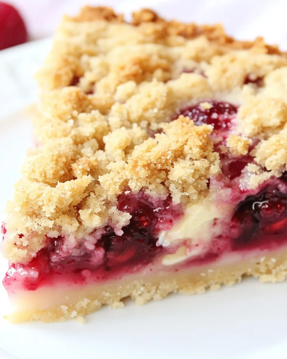 Homemade Raspberry Coconut Sour Cream Crumb Pie Recipe photo