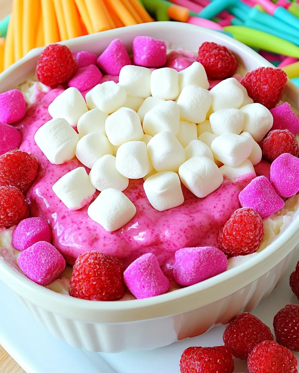 Classic Raspberry Marshmallow Fruit Dip recipe image