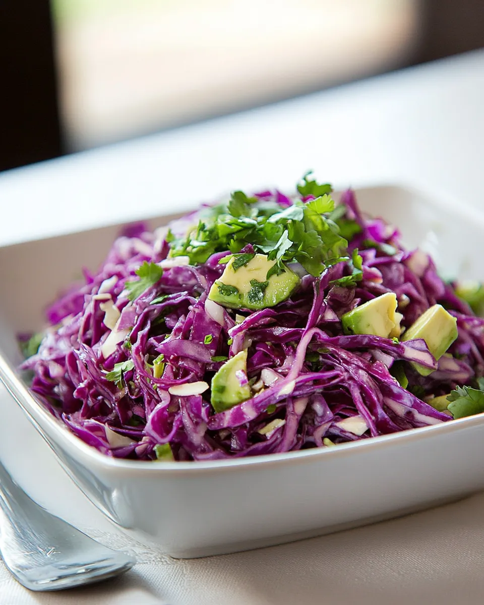 Delicious Red Cabbage and Avocado Salad Recipe dish photo