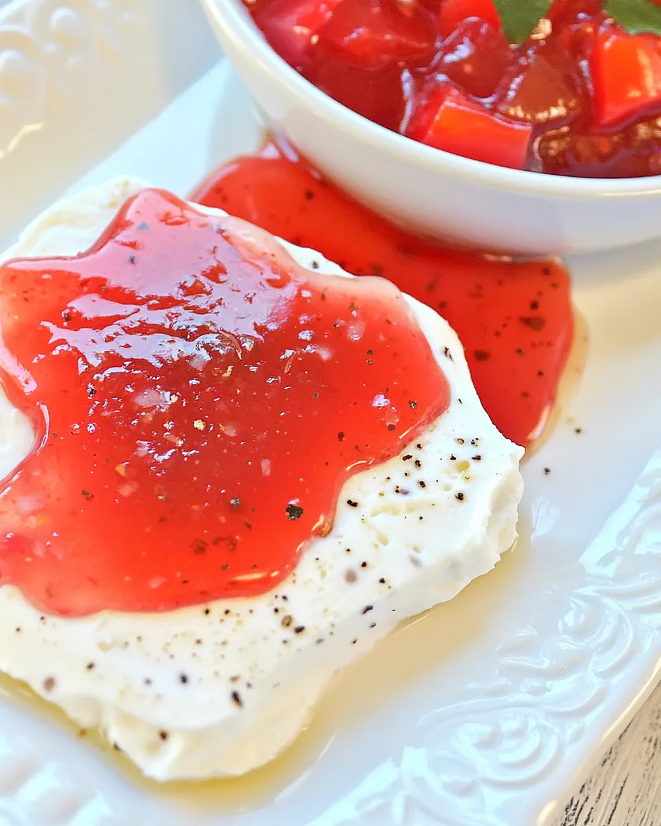 Easy Red Pepper Jelly & Cream Cheese recipe image