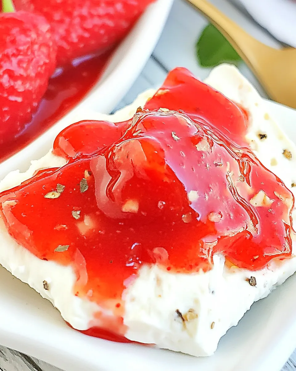 Delicious Red Pepper Jelly & Cream Cheese food shot