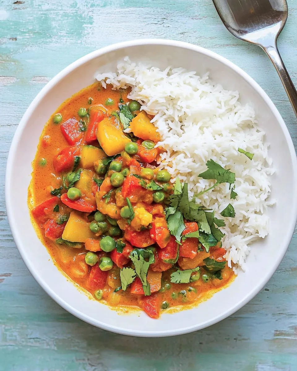 Delicious Red Vegetable Curry dish photo
