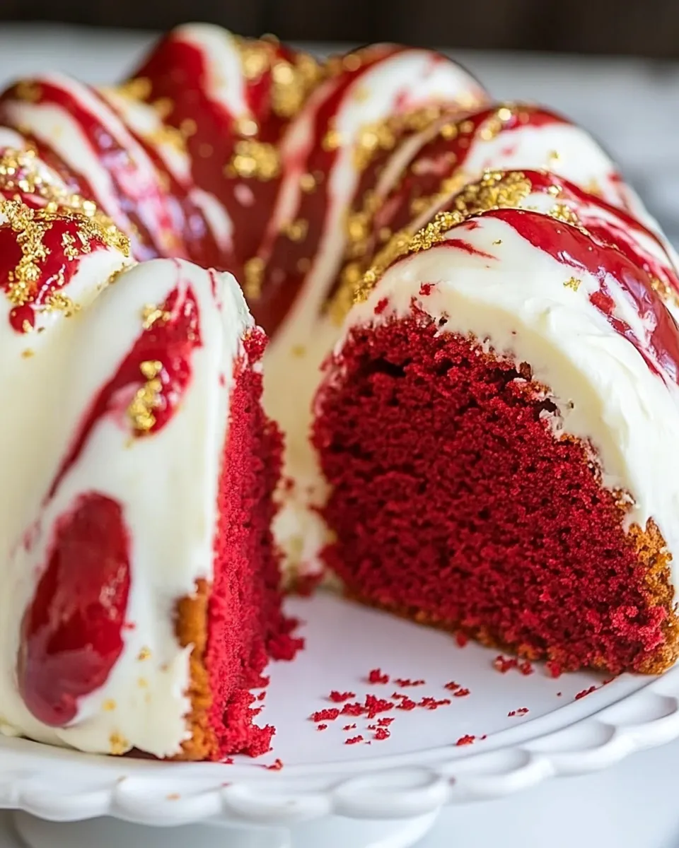 Delicious Red Velvet Marble Bundt Cake shot