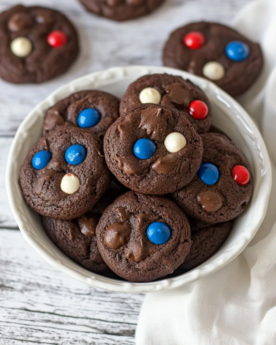 Classic Red White and Blue Brownie Cookies image
