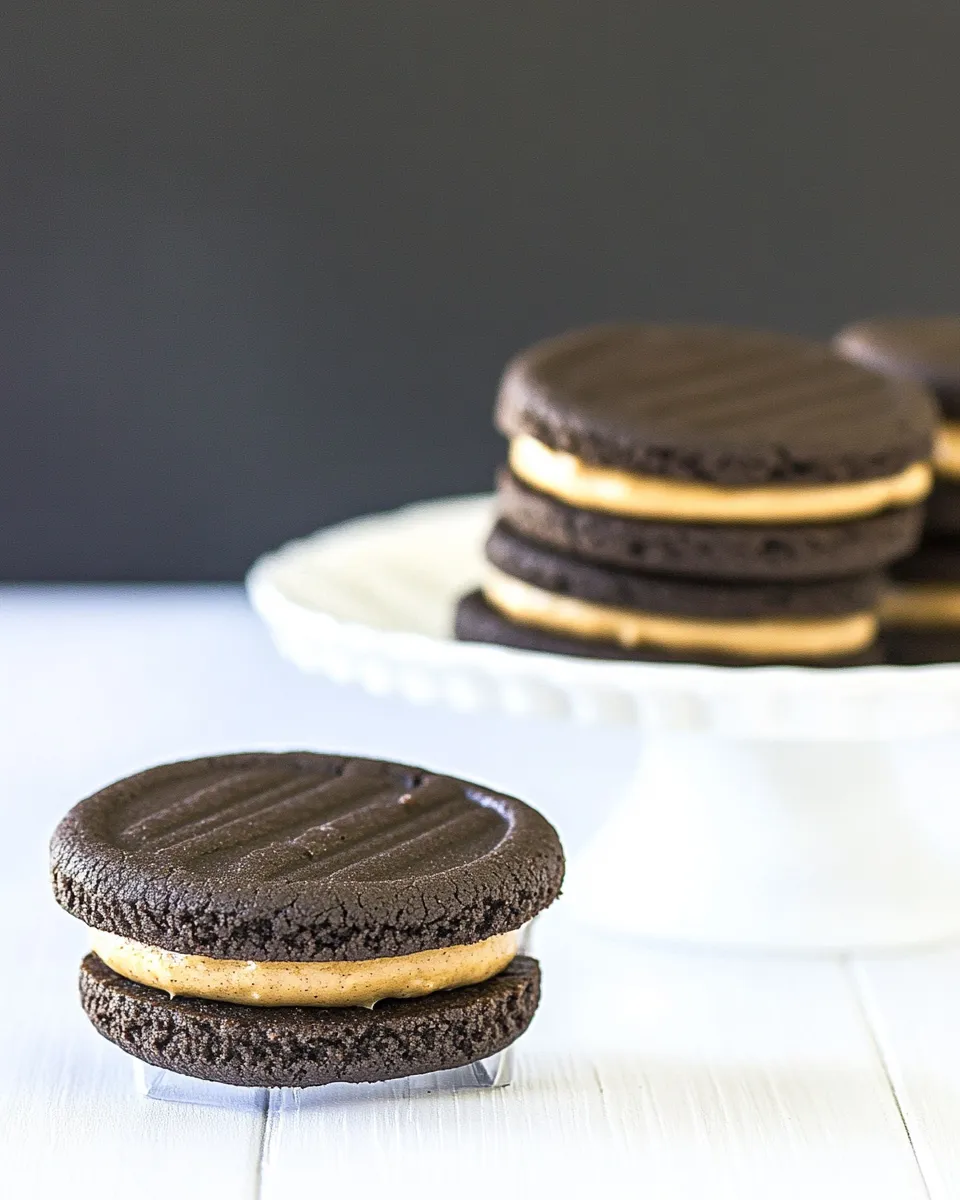 Homemade Reeses Chocolate & Peanut Butter Sandwich Cookies recipe photo