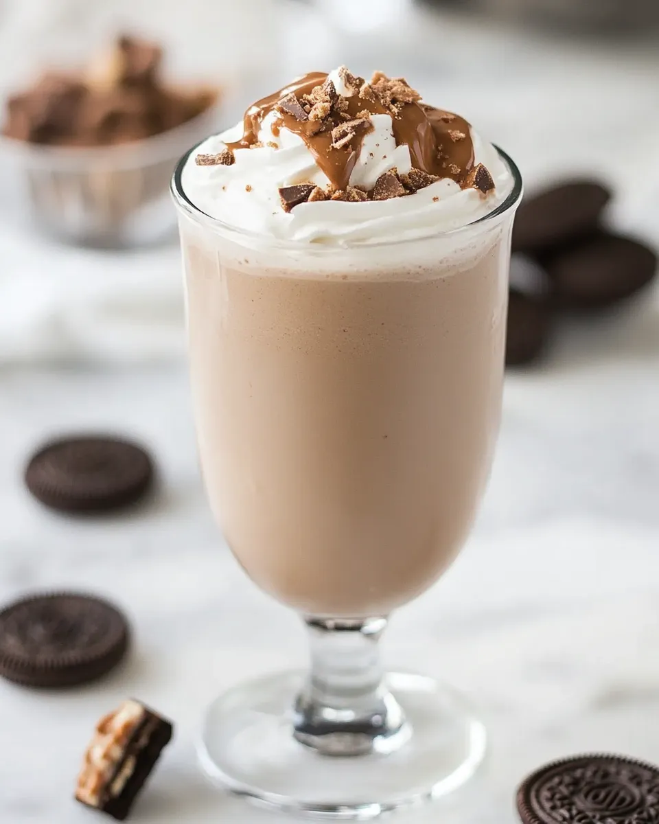 Homemade Reeses Peanut Butter Cup Oreo Milkshake recipe photo