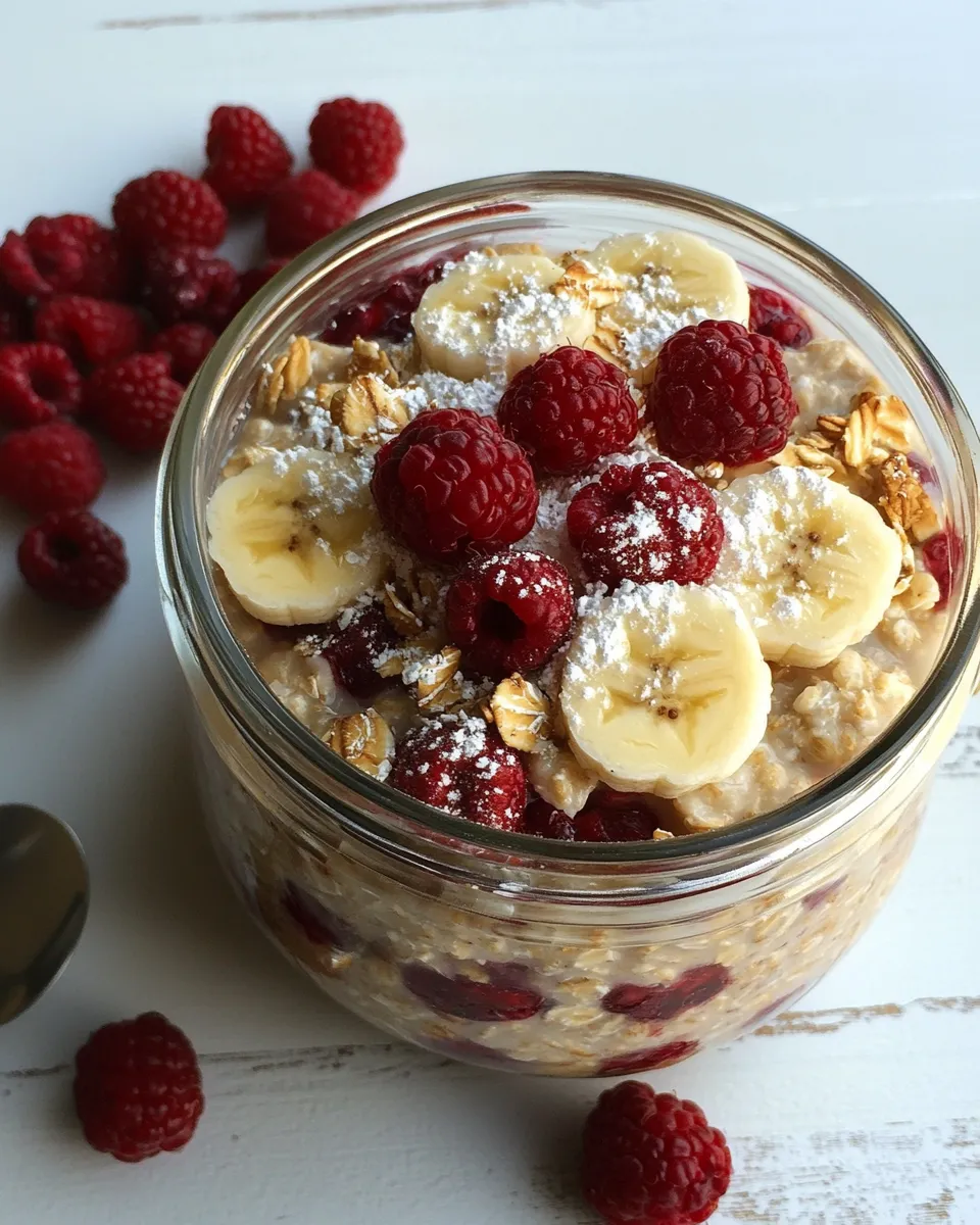 Classic Refrigerator Oatmeal with Bananas and Berries image