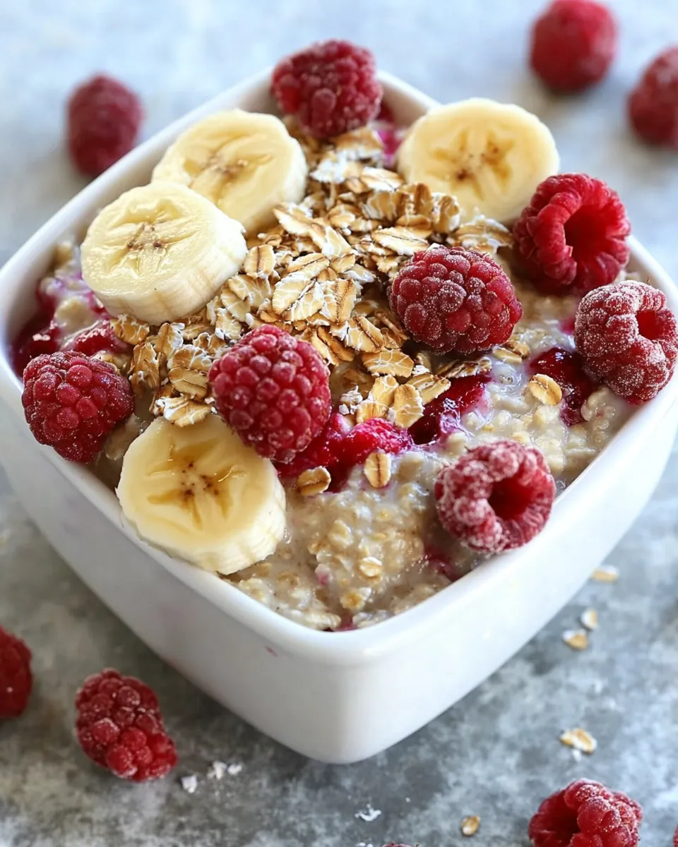 Easy Refrigerator Oatmeal with Bananas and Berries recipe photo