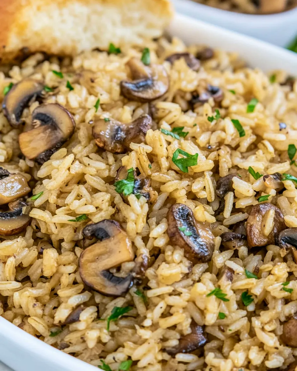 Delicious Rice with Mushrooms plate image