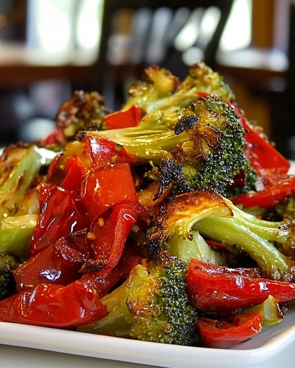Homemade Roasted Broccoli with Red Peppers recipe photo